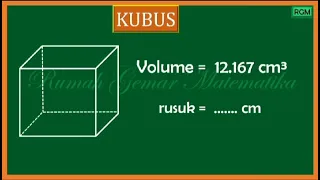 MENGHITUNG RUSUK KUBUS DIKETAHUI VOLUME #rusuk #kubus