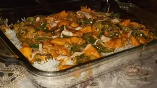 Chicken Veggies Bbq Platter With Chinese Rice Recipe by Momii's kitchen || Chinese Food || homeMade