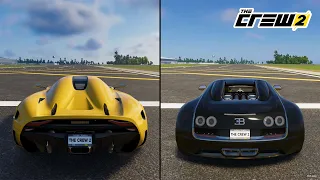 The Crew 2 | Koenigsegg Regera 2015 vs. Bugatti Veyron 16.4 Grand Sport Vitesse 2016 Comparison