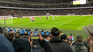 Eriksen missed free kick. Tottenham Hotspur v Manchester United