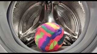 Experiment - a large Plasticine Ball - in a Washing Machine - centrifuge