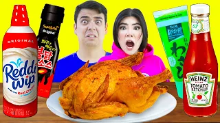 MUKBANG SAUCE CHALLENGE | ASMR  FRIED CHICKEN & FRIES NOODLE BY SWEEDEE