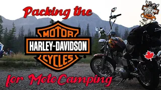 Packing the Harley Sportster for Moto Camping