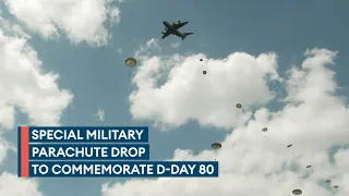 Live: Hundreds of troops parachute into historic Normandy drop zone for D-Day 80