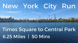 New York City Run | Times Square to Central Park | 6.25 miles | 50 mins | Virtual Run