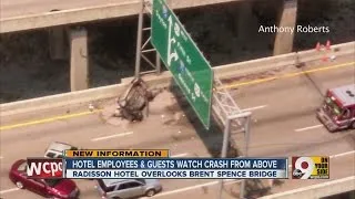 Hotel employees, guests watch Brent Spence Bridge crash from above