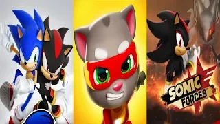 Sonic Dash SHADOW VS Talking Tom Hero Dash VS Sonic Forces SHADOW