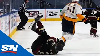 Austin Watson Sends Oliver Ekman-Larsson To Dressing Room With Bone-Crunching Hit