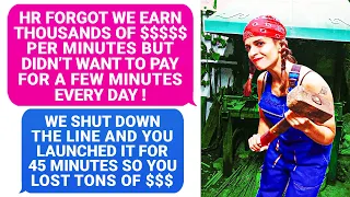 HR CUT MY PAY! They Forgot We EARN Them Thousands a Minute! Boss We Shut Down The Factory Line r/MC