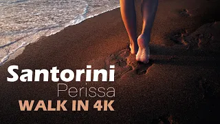 If You Had the Chance to Walk in Perissa Santorini, Greece 2022❗4K