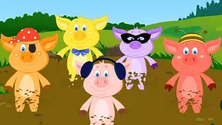 пять маленьких поросят | песни для детей | русские детские песни | Five Little Piggies