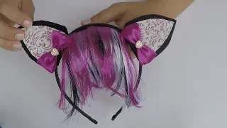 Decorated rim with ears and bangs from ribbons in 30 minutes / Kanzasi / DIY /  Rim / Craft