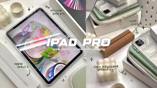 m1 ipad pro 11” unboxing📦🖇 apple pencil + accessories ft. dustsilver