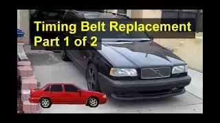 How to replace the timing belt, water pump & rollers on the Volvo 850, S70, V70, etc. Pt 1-2 - VOTD