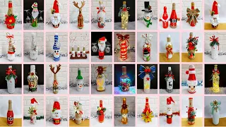 40 Low budget glass bottle decoration idea Step by step for Christmas | DIY Christmas craft idea🎄187