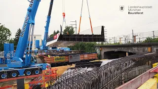 Einhub neue Fuß- und Radwegbrücke über die Offenbachstraße