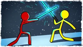 АК 47 vs ДЖЕДАЙ С МЕЧОМ В STICK FIGHT THE GAME!!!