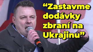 Jindřich Rajchl na demonstraci "ČESKO PROTI BÍDĚ"