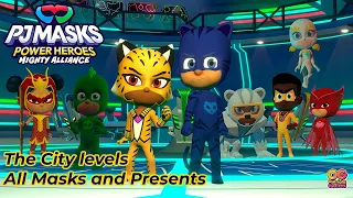 PJ Masks Power Heroes: Mighty Alliance - The City - All Masks and Present Collectibles