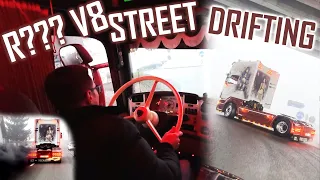 STREET DRIFT & SMOKE: Scania R??? V8 // *Greek Power* *Loud Pipes*