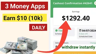 3 Apps that pays me $10 (10k) daily without investment /how to make money online /earning app today