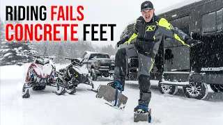 Snowmobile Riding Fails - Concrete Feet