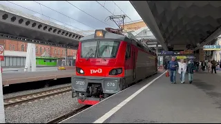Электровоз ЭП20-079 отправляется с Московского вокзала после поезда ~шикарный звук разгона~