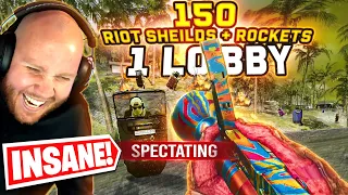 150 ROCKETS/RIOT SHIELDS IN 1 LOBBY (SPECTATING SOLOS)