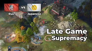 AoE4 Sultan Ascend - Rus vs Japanese - Rus greedy opening still remain the best