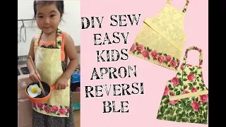 How to sew reversible Montessori style Apron for kids | HappyBankyCraftymom