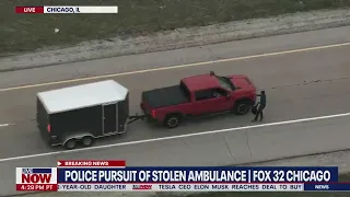 Stolen ambulance police chase & attempted carjacking in Chicago | LiveNOW from FOX