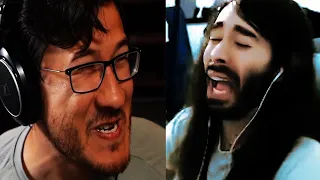 Penguinz0 Laughing hysterically at Markiplier Face