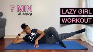 Lazy Girl Full Body Workout - 7 Min. (NO JUMPING - NO EQUIPMENT)