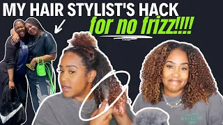 Simple HACK to Prevent Frizz??? 😳 IT WORKED!!! | My hairstylist put me ON!