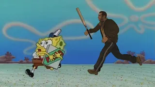 Niko Bellic trying to get a pizza from Spongebob