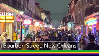 Bourbon Street, French Quarter, New Orleans walk during Mardi Gras 2022 [4K HDR 60FPS]