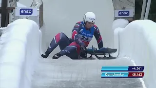 Viktoriia Demchenko luge crash on World Cup in Altenberg.