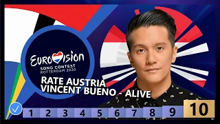 🇦🇹RATE AUSTRIA - Vincent Bueno - Alive - Austria Eurovision 2020