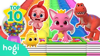 Hogi Learn COLORS TOP 10 ❤️｜Slide, Candy, Pop It + More｜Colors for Kids｜Kids Songs｜Hogi Pinkfong