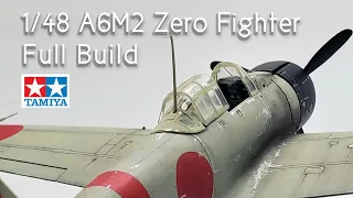 Tamiya 1/48 Mitsubishi A6M2 Zero fighter - Full Build