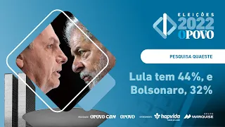 Quaest mostra Lula com 12 pontos de vantagem sobre Bolsonaro no 1º turno