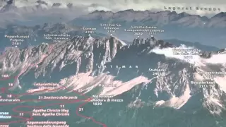 Latemar und Rosengarten - Berge der Dolomiten auf der Landkarte
