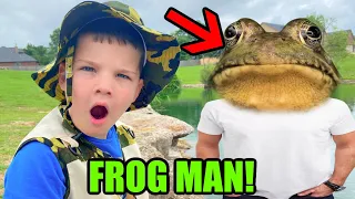FROG MAN SPOTTED! CALEB sees THE SCARY FROGMAN!