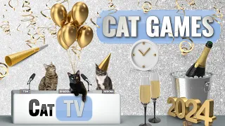 CAT Games | New Year's Eve: Countdown to Catnip 😼 🎉🎺 📅🎉🥂🎈 | Cat TV | Videos For Cats to Watch