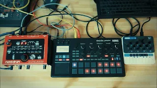 DRUM AND BASS JAM with KORG ELECTRIBE 2S (HACKTRIBE) / NORD DRUM / MODAL CRAFT SYNTH 2.0