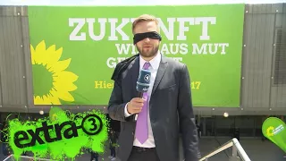 Mit verbundenen Augen auf dem Parteitag der Grünen | extra 3 | NDR