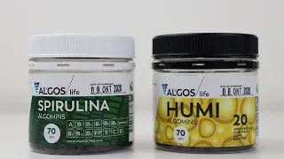 Комплекс Живая Спирулина и Гуми Algos (Spirulina и Humi) распаковка