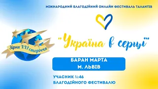 Учасник фестивалю №46 - Баран Мартам. Львів