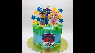 Оформление торта в стиле Щенячий патруль / How to make a Puppy Patrol style cake