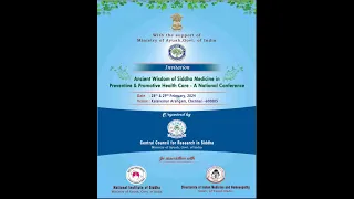 Conference on ancient wisdom of Siddha medicine in preventive & promotive health care - Day 2